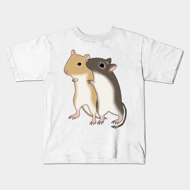 Two Cute hugging gerbils Kids T-Shirt by Becky-Marie